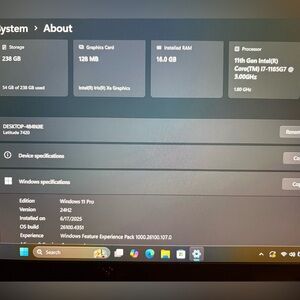 Dell Latitude 7420 Gray Laptop with Intel Core i7